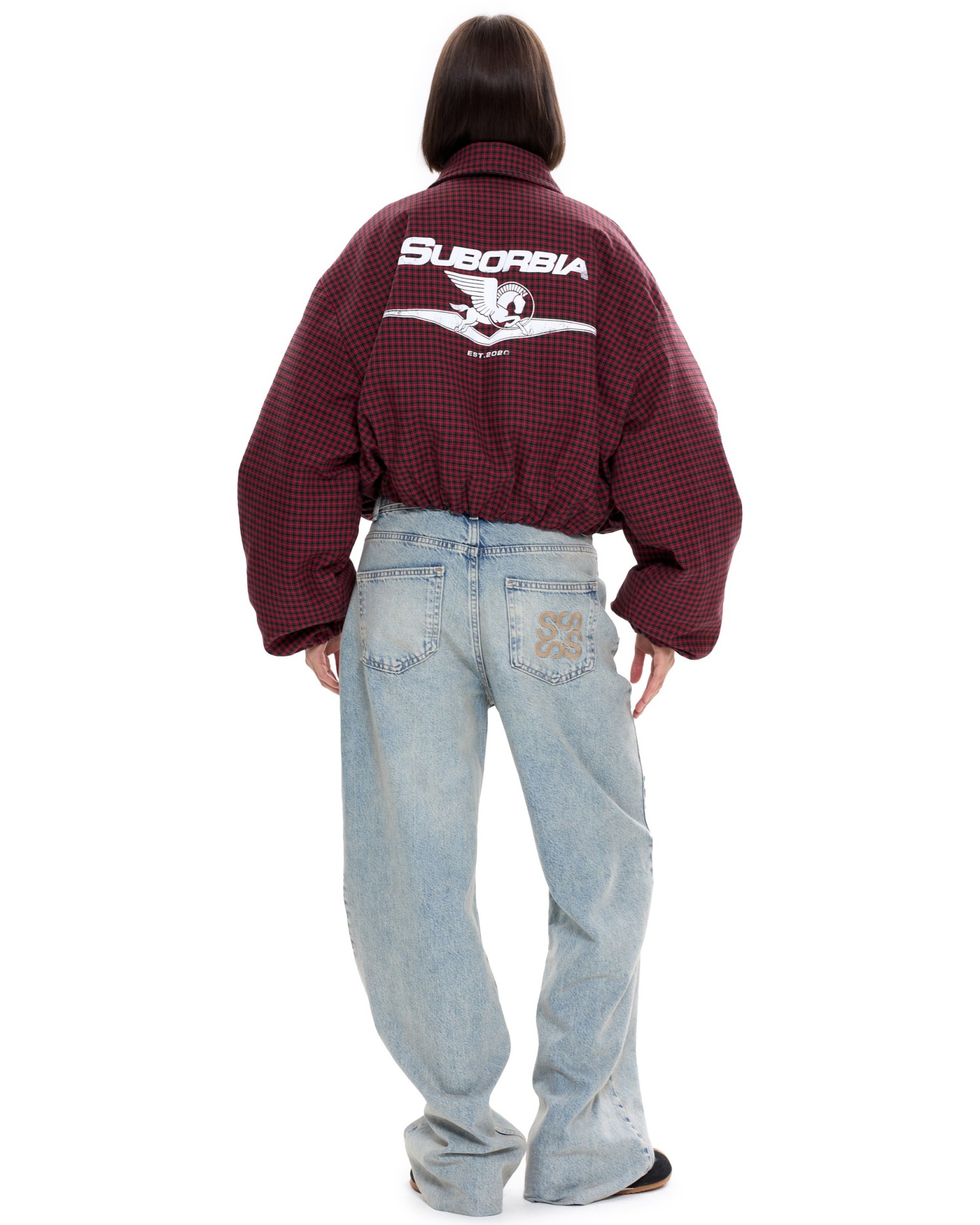 Бомбер в клетку Красный