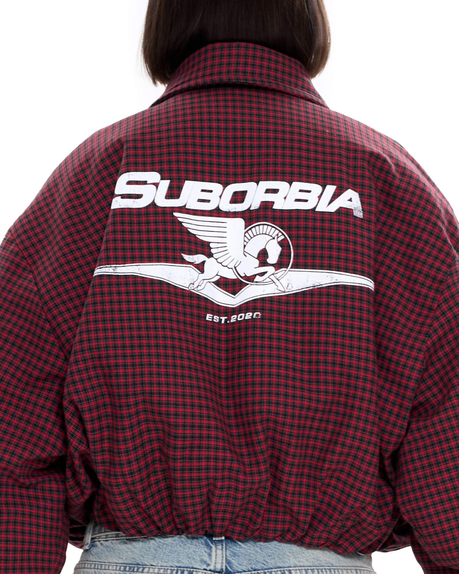 Бомбер в клетку Красный