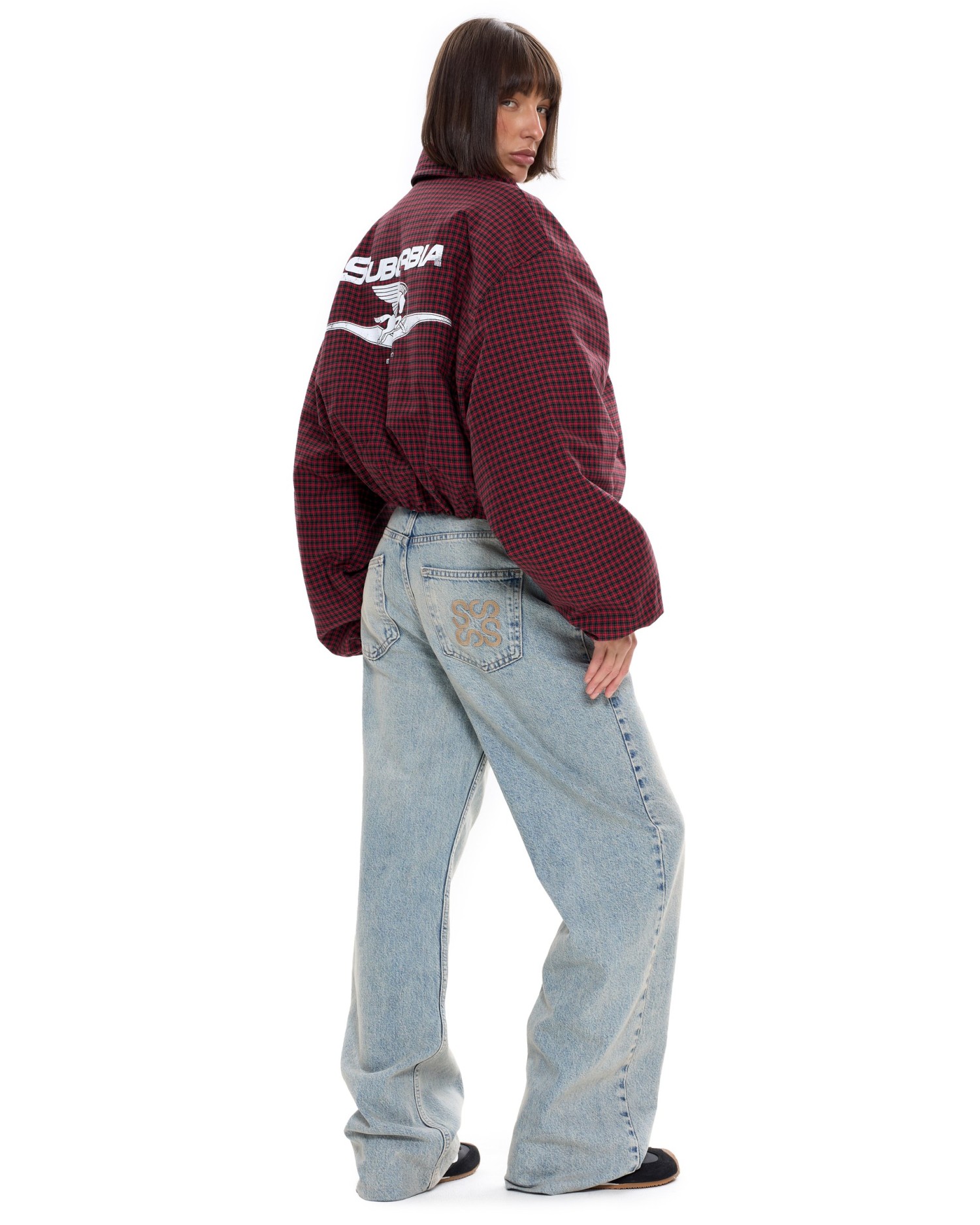 Бомбер в клетку Красный