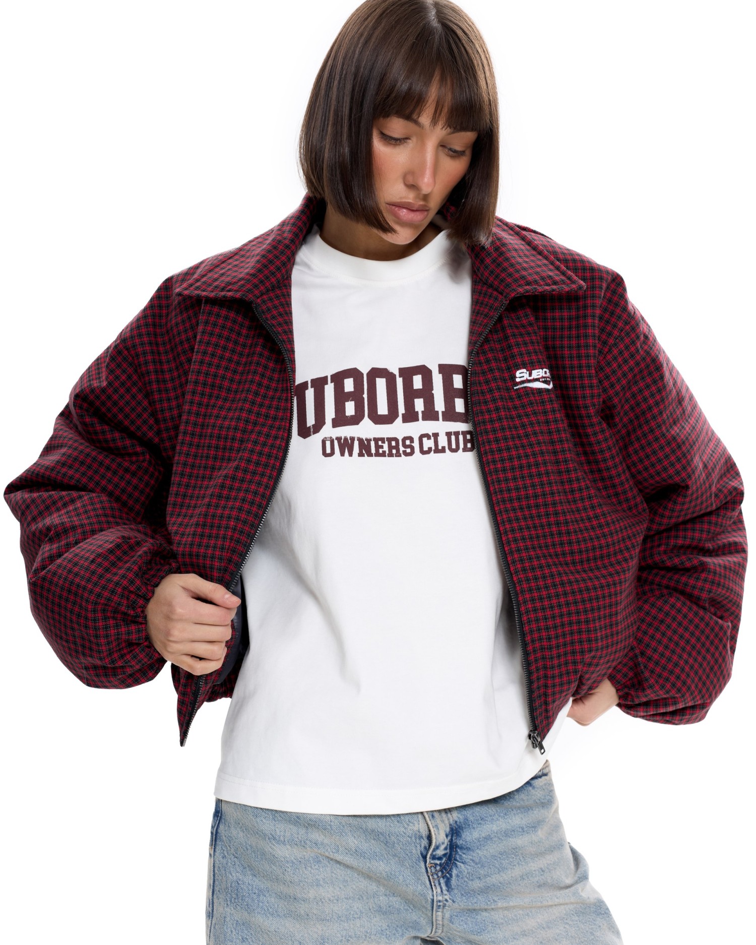 Бомбер в клетку Красный