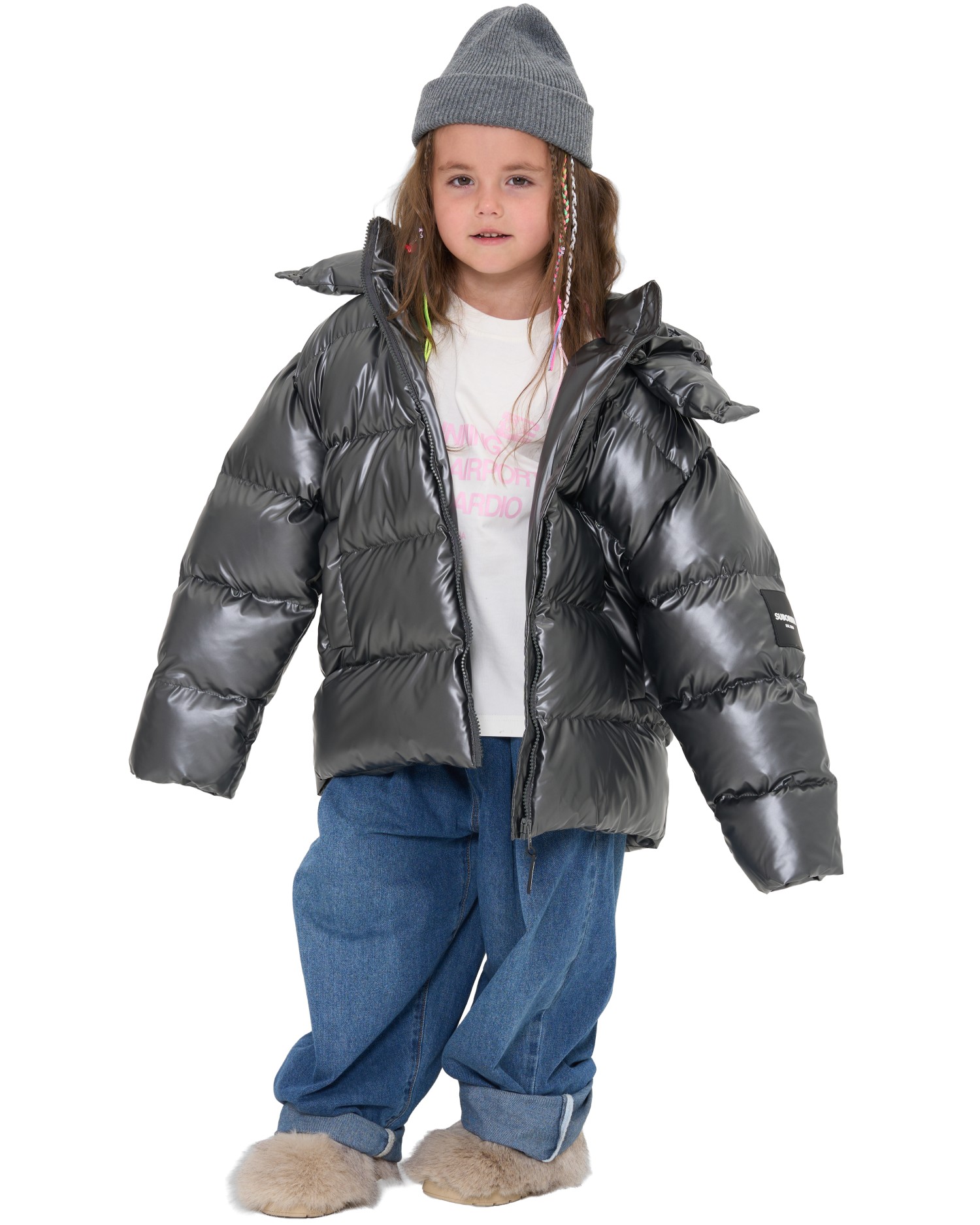 Пуховик SPACE kids Graphite