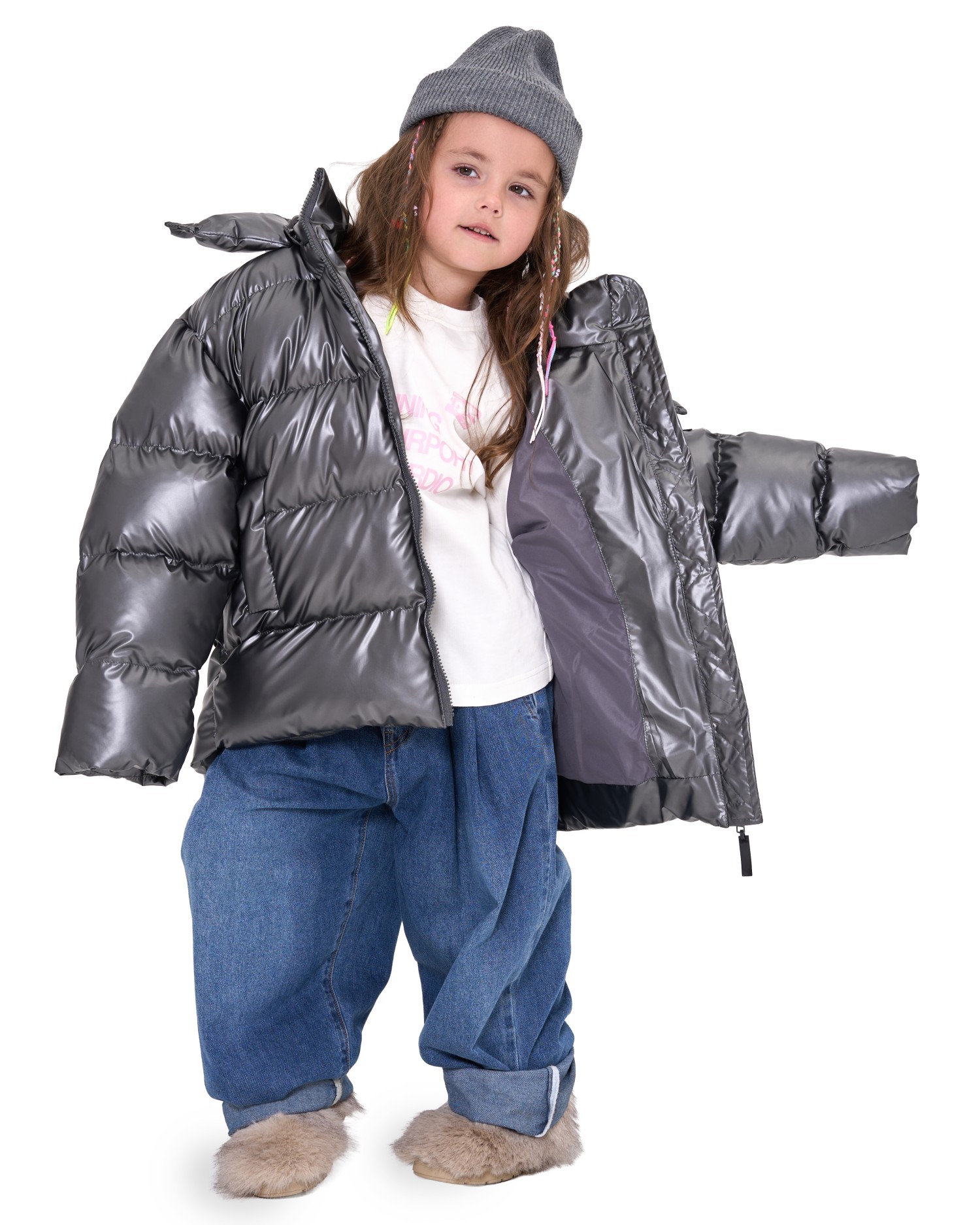Пуховик SPACE kids Graphite