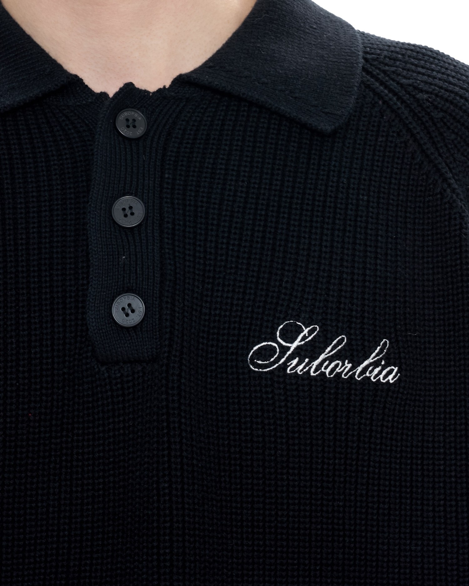 Мужское вязаное поло Черный