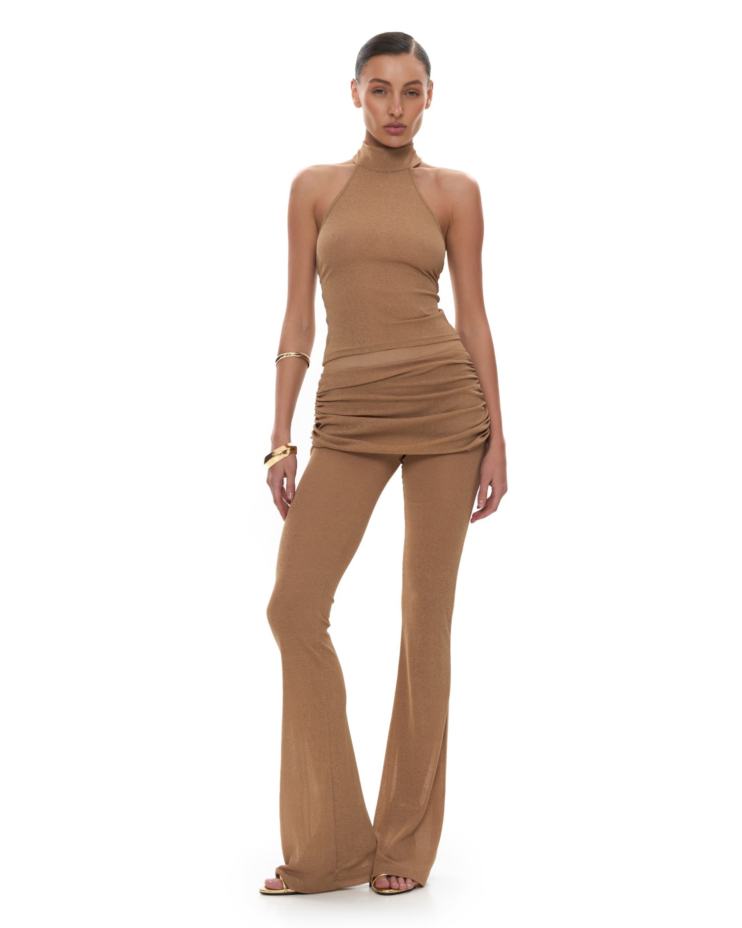 Брюки с драпировкой GOOD GIRL Beige