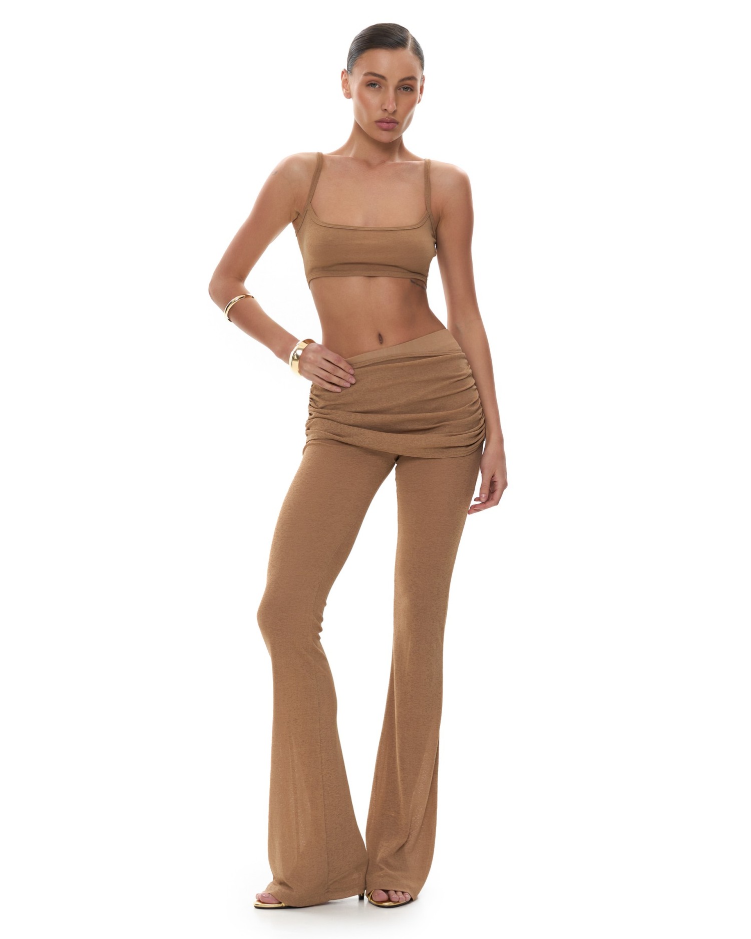 Брюки с драпировкой GOOD GIRL Beige