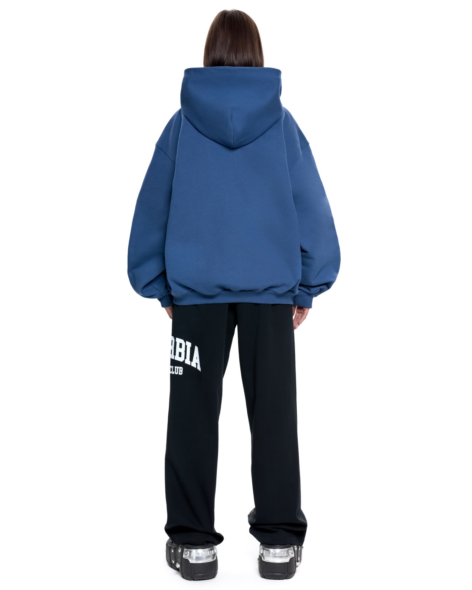 Худи зип SUBORBIA® Синий-Белый