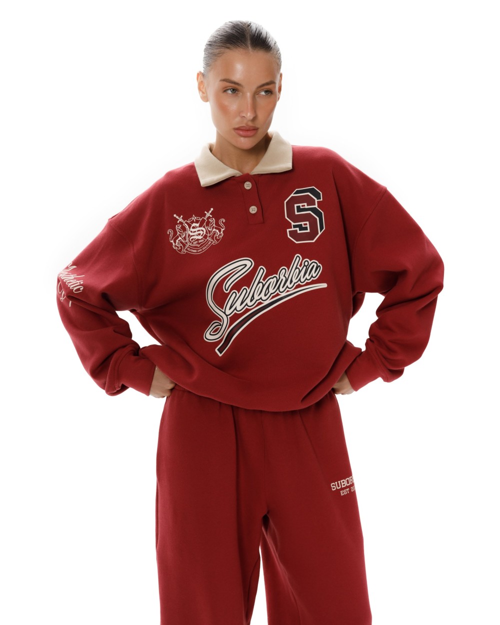 Свитшот-поло College S Burgundy