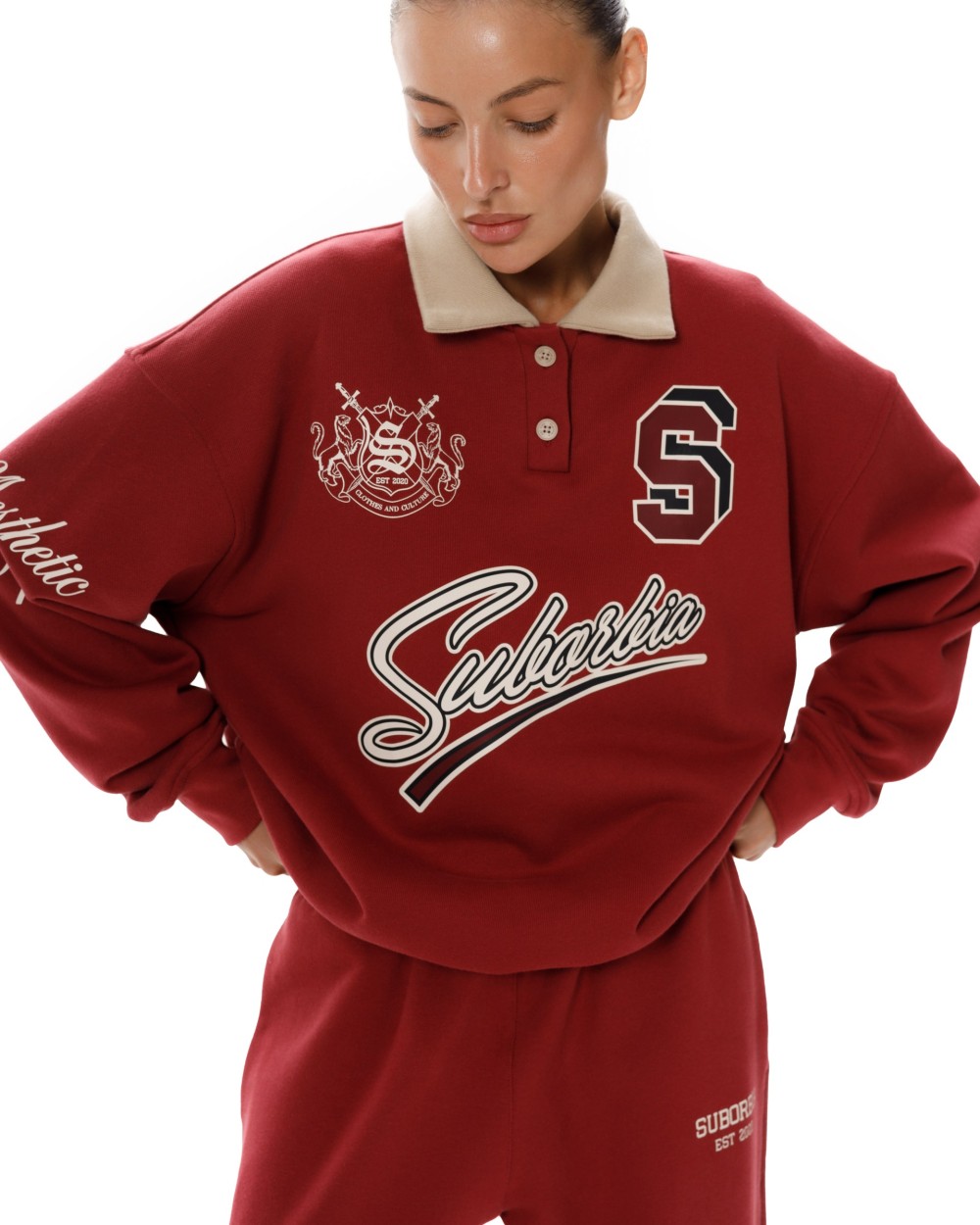 Свитшот-поло College S Burgundy