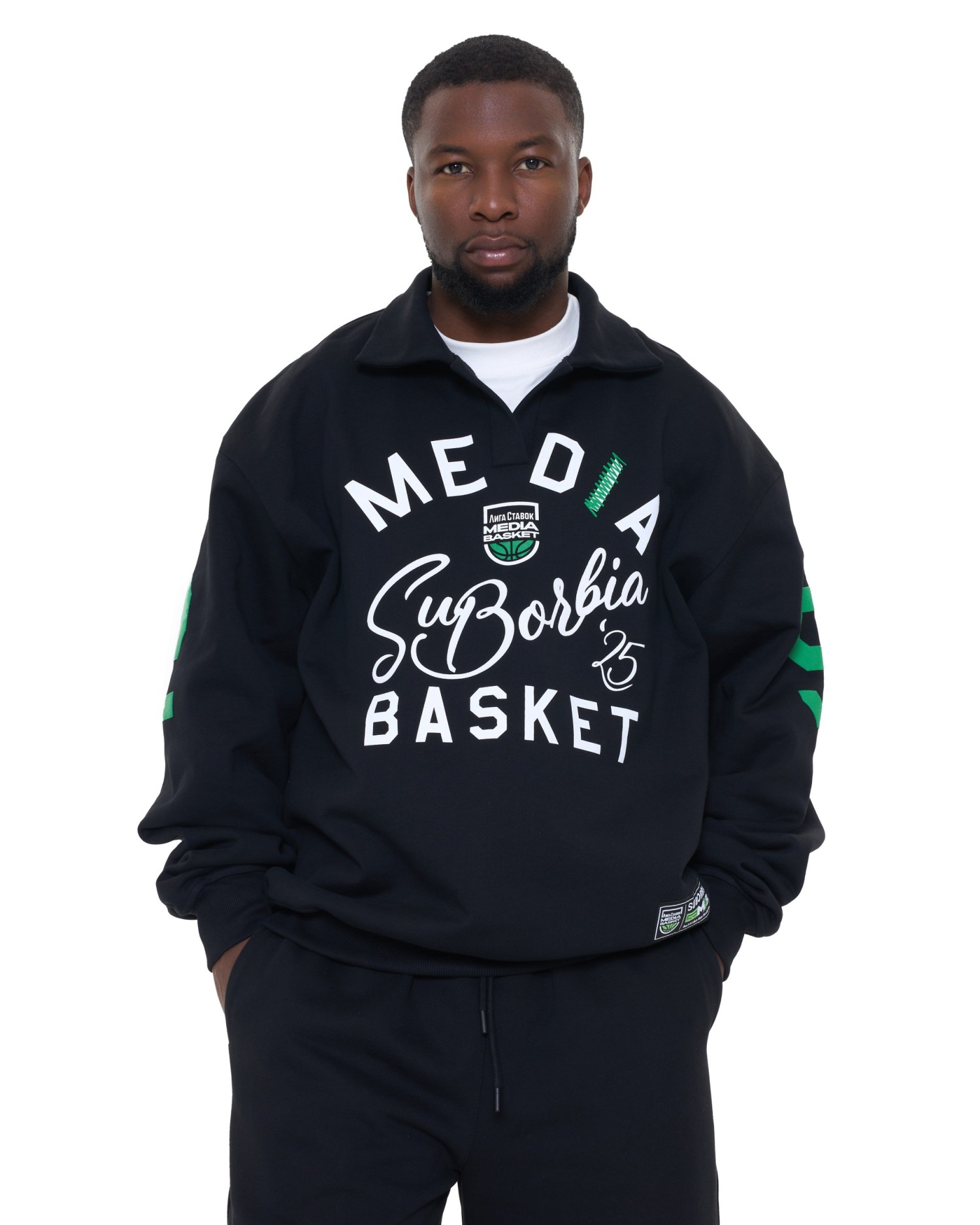 Свитшот-поло MEDIA BASKET MEN Black