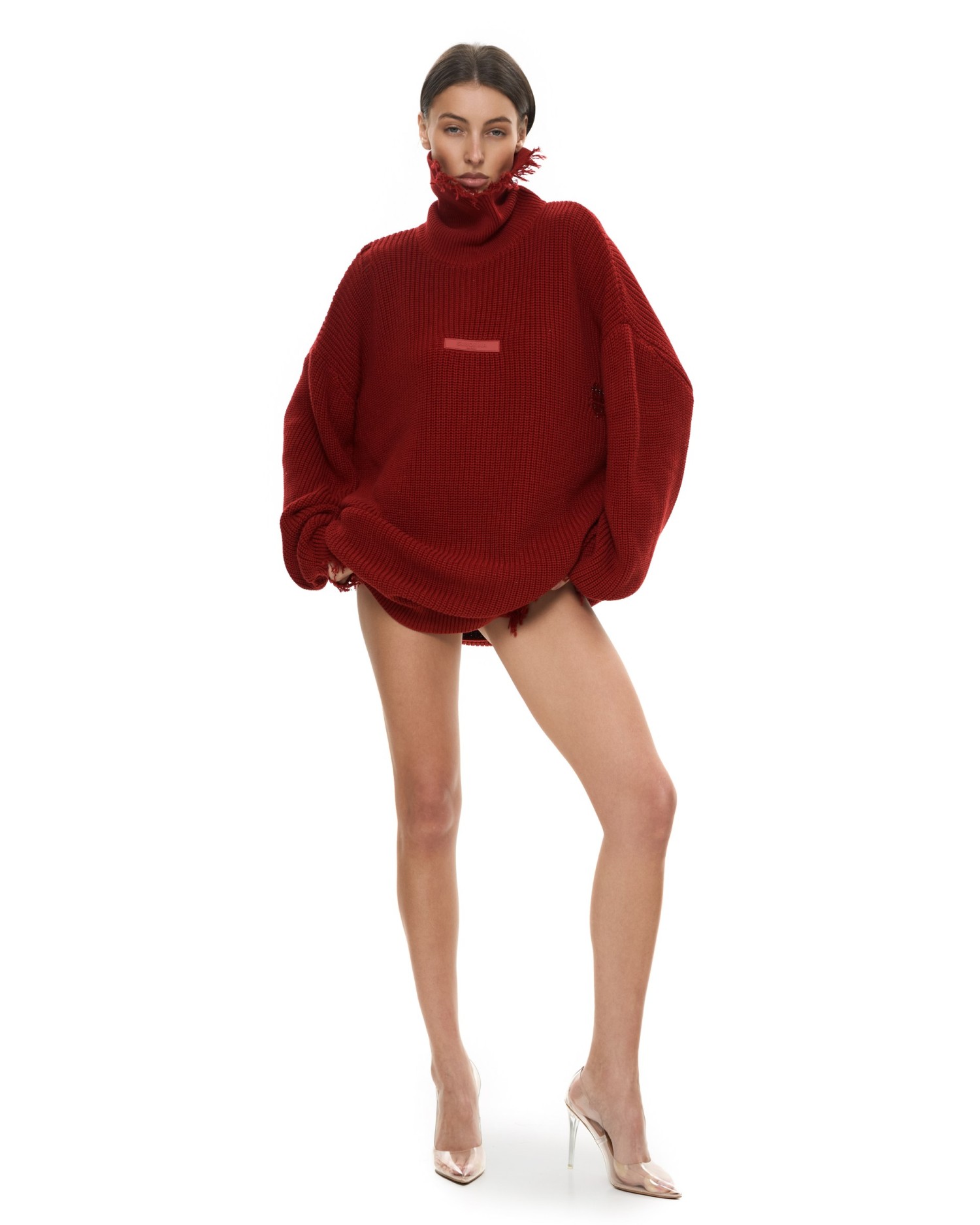 Свитер KNITTED с высоким воротом Burgundy