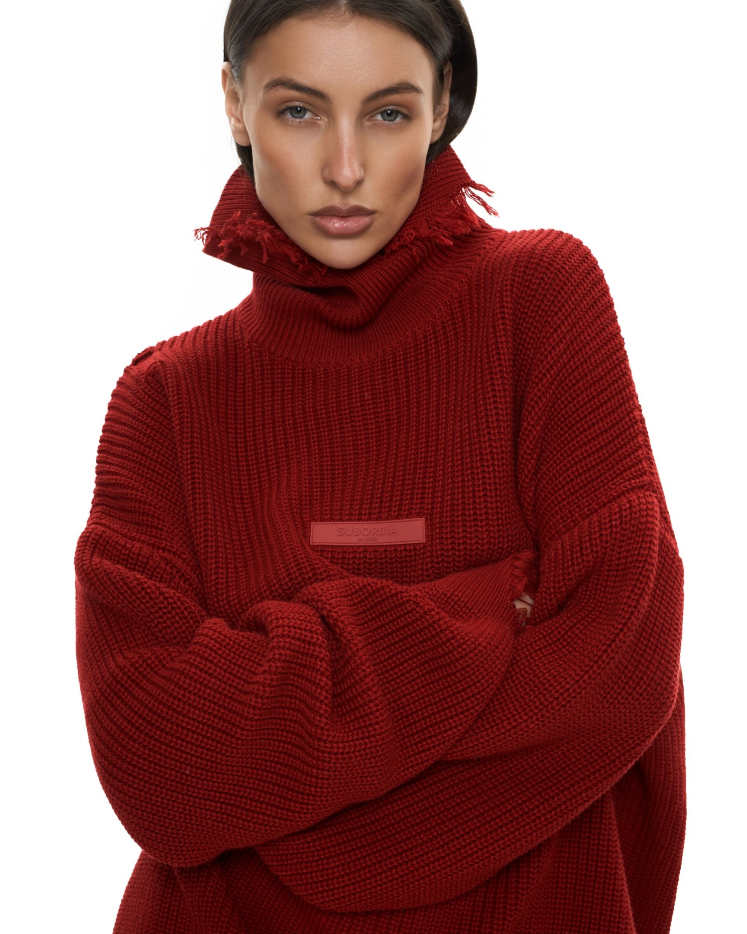 Свитер KNITTED с высоким воротом Burgundy