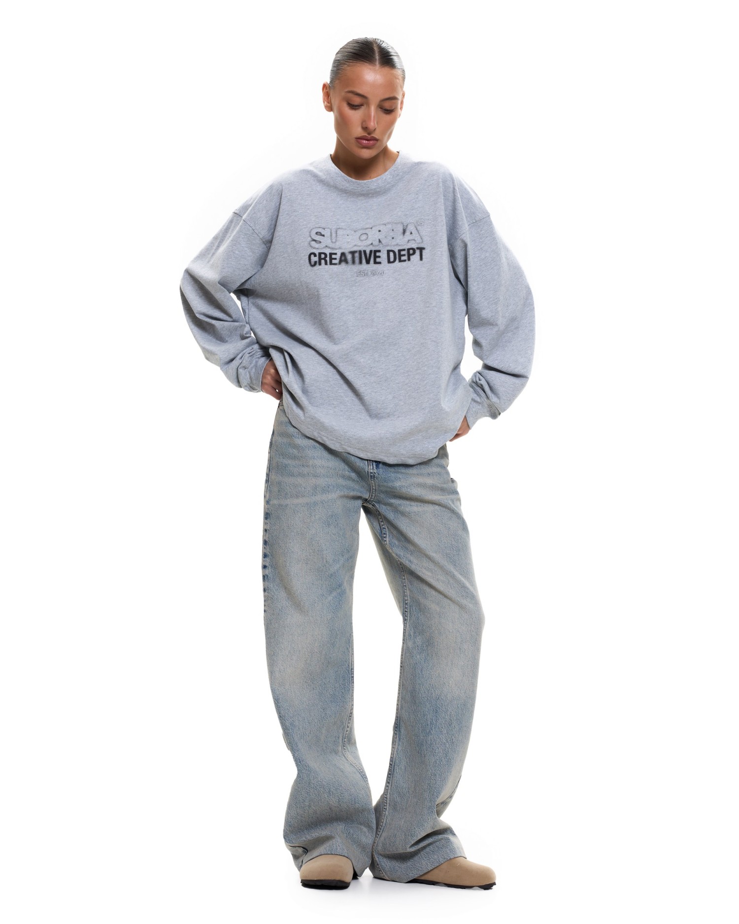 Лонгслив CD Grey melange