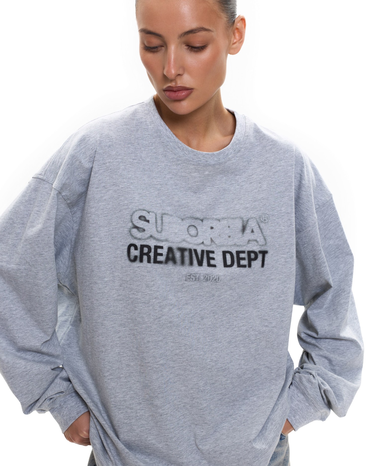 Лонгслив CD Grey melange