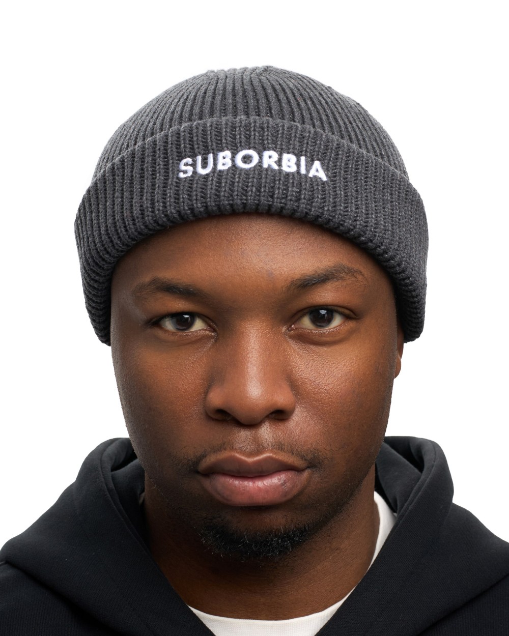 Шапка бини SUBORBIA Name MEN Dark grey melange