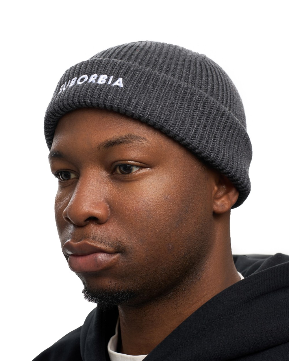 Шапка бини SUBORBIA Name MEN Dark grey melange