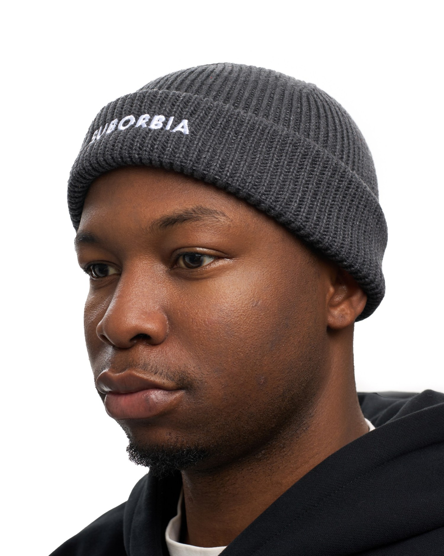 Шапка бини SUBORBIA Name MEN Dark grey melange