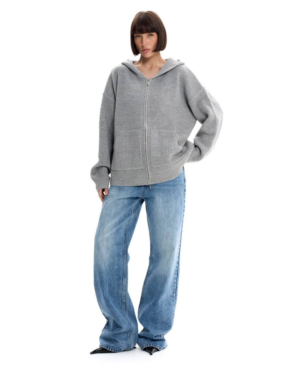 Вязаный худи с капюшоном