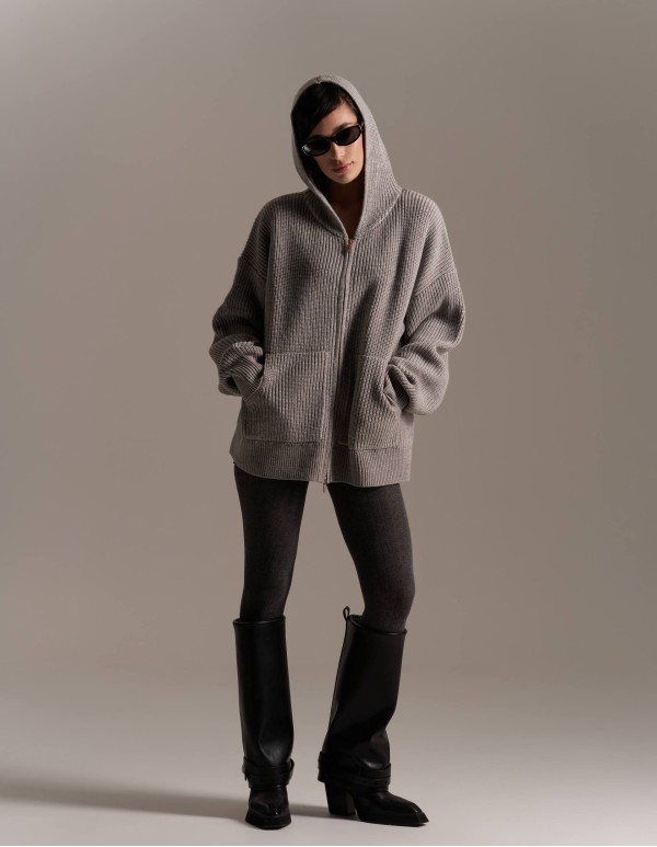 Вязаный худи с капюшоном