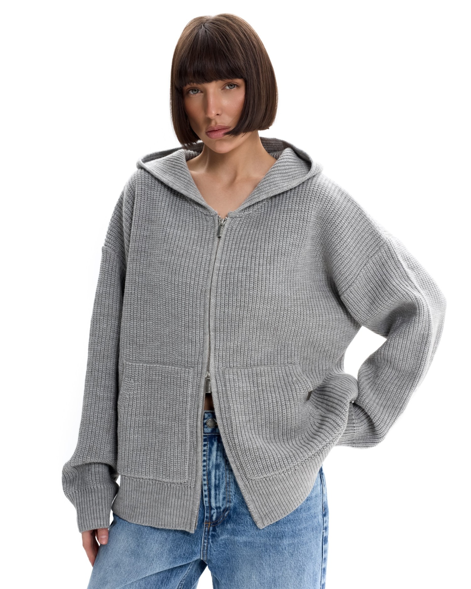 Вязаный худи с капюшоном