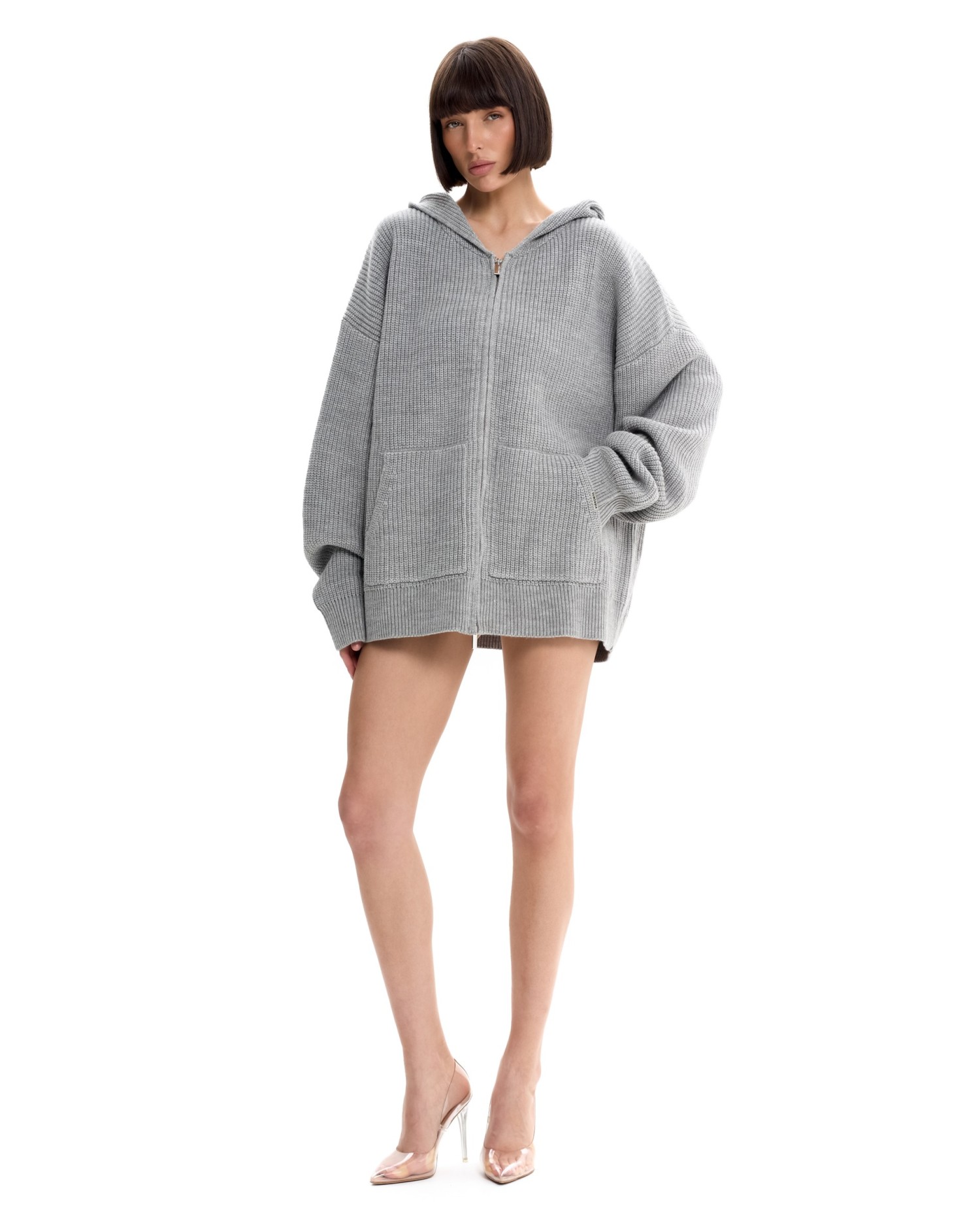 Вязаный худи с капюшоном