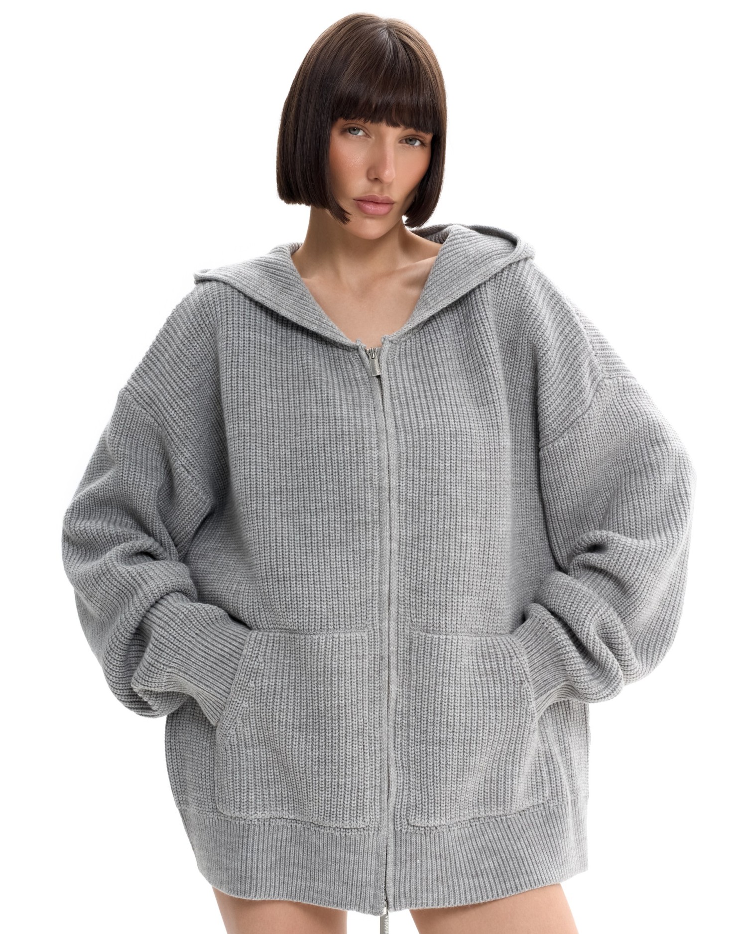 Вязаный худи с капюшоном