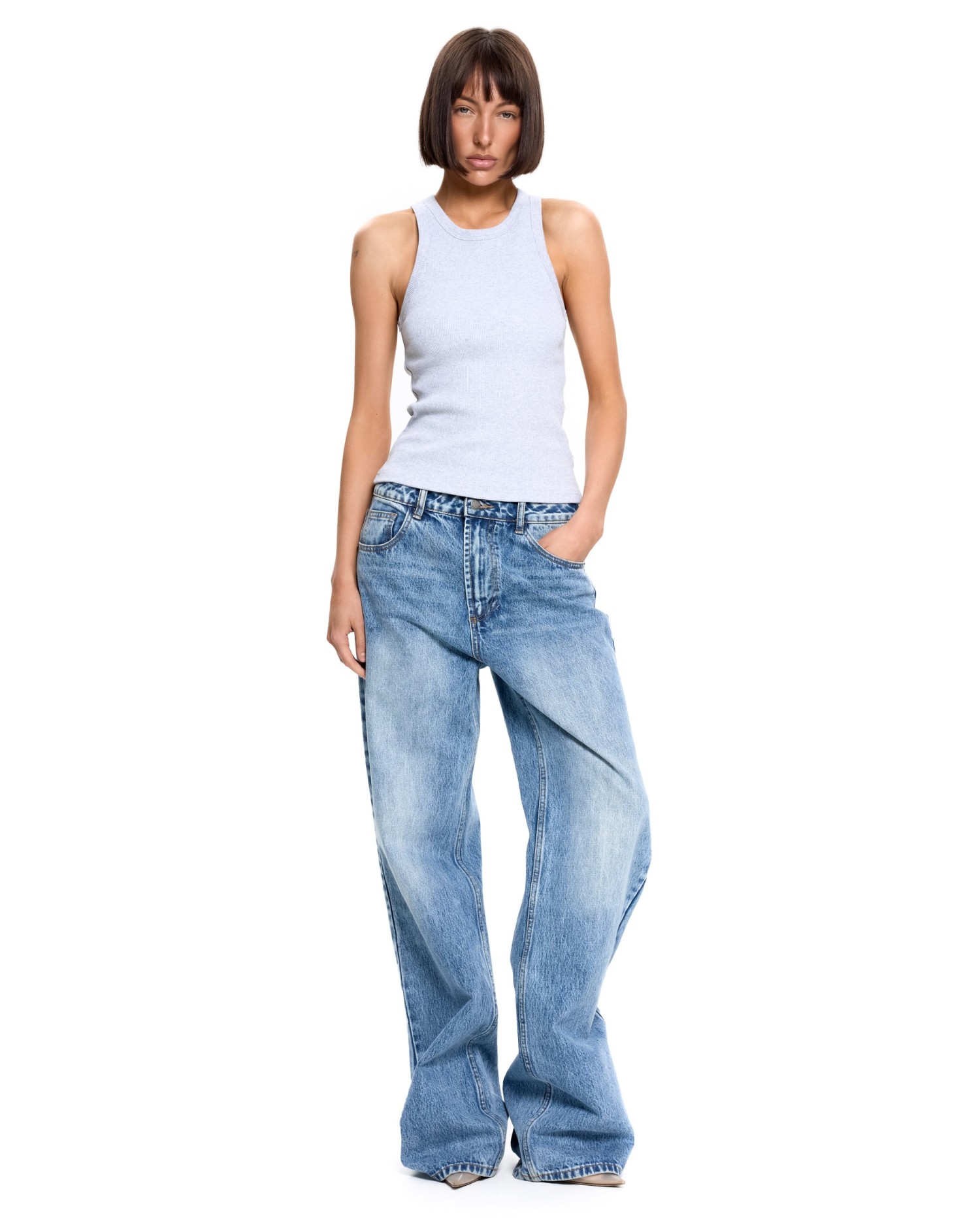 Майка CASH Серый меланж