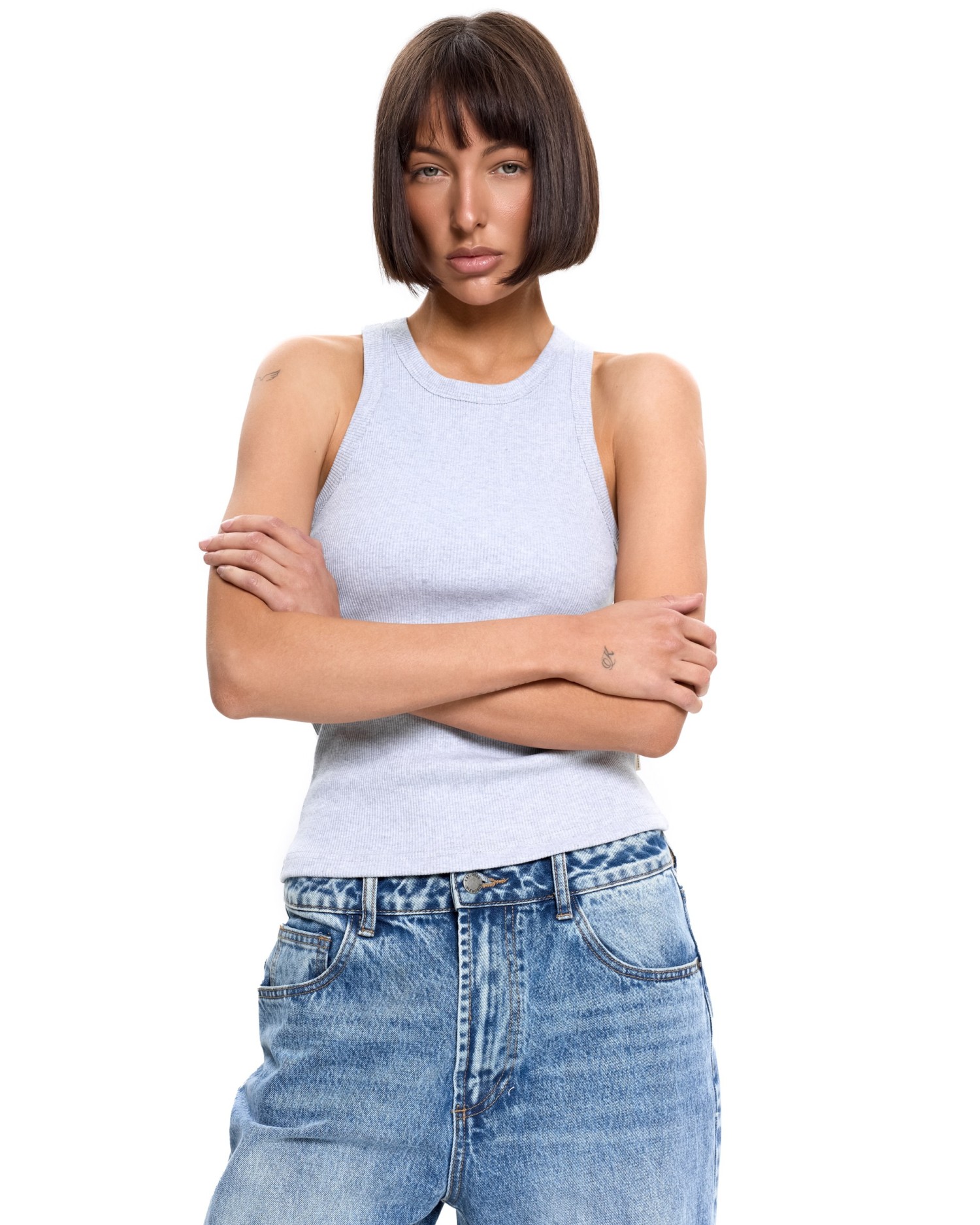 Майка CASH Серый меланж