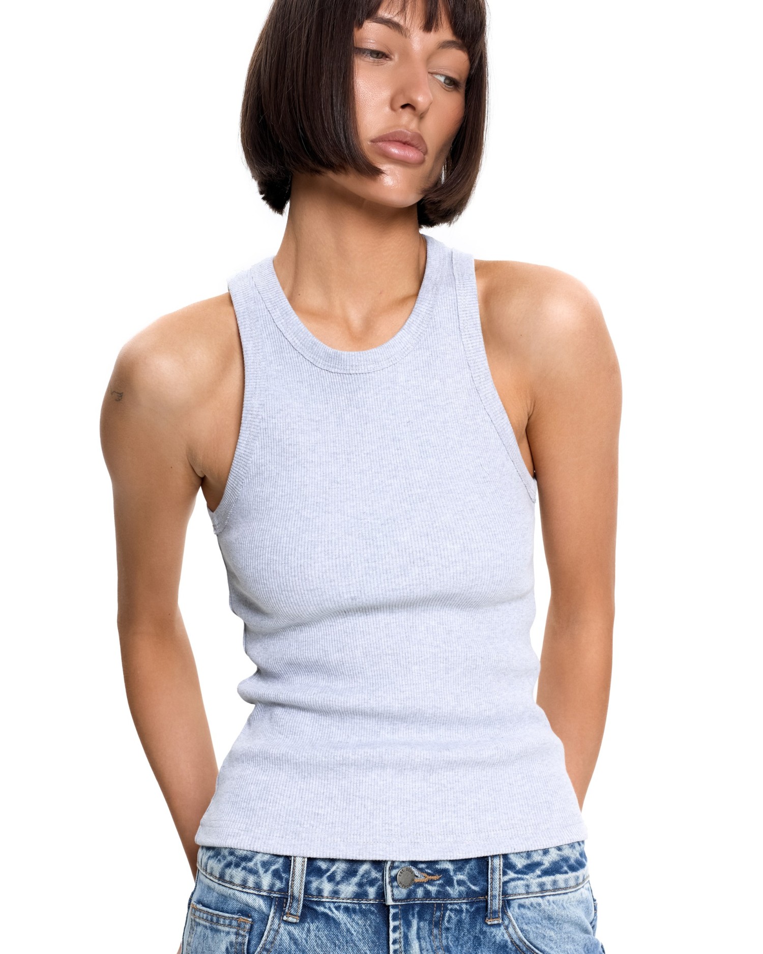 Майка CASH Серый меланж