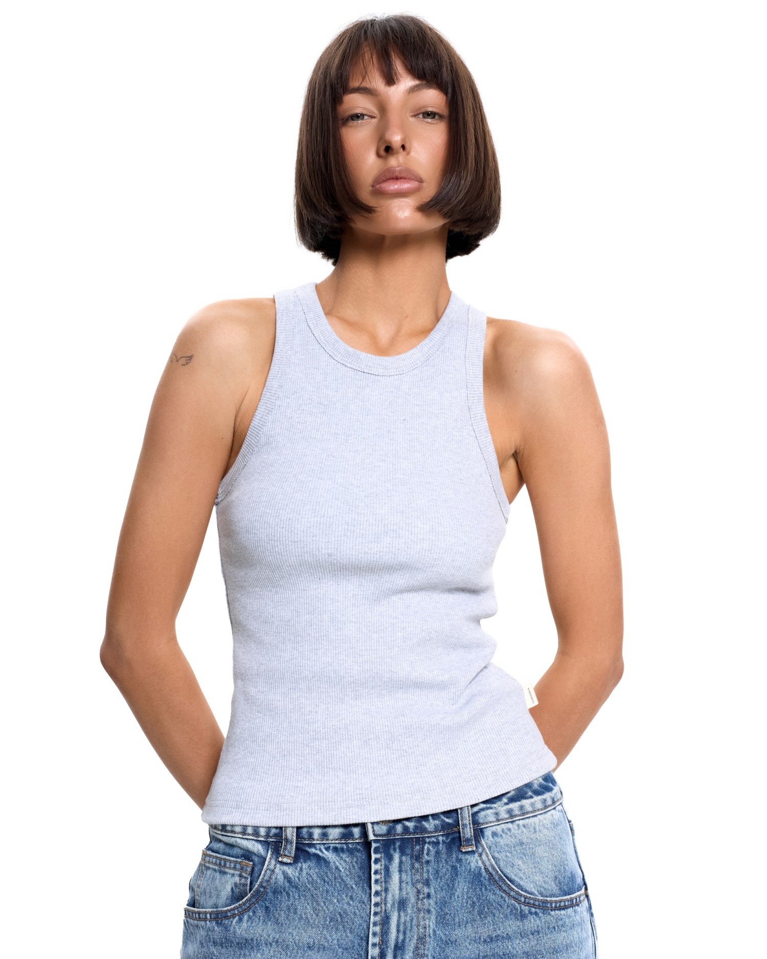 Майка CASH Серый меланж