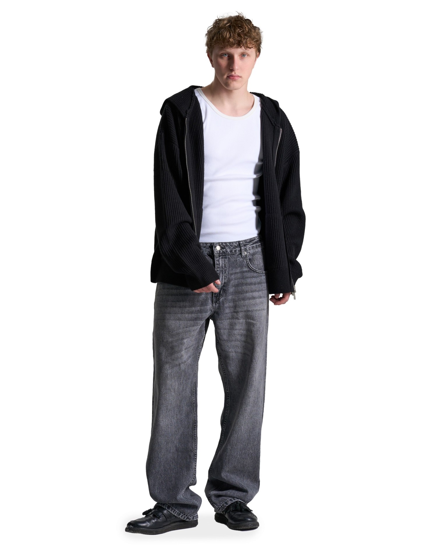 Мужское вязаное худи с капюшоном