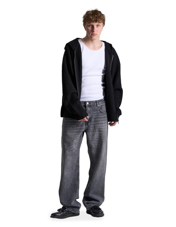 Мужское вязаное худи с капюшоном