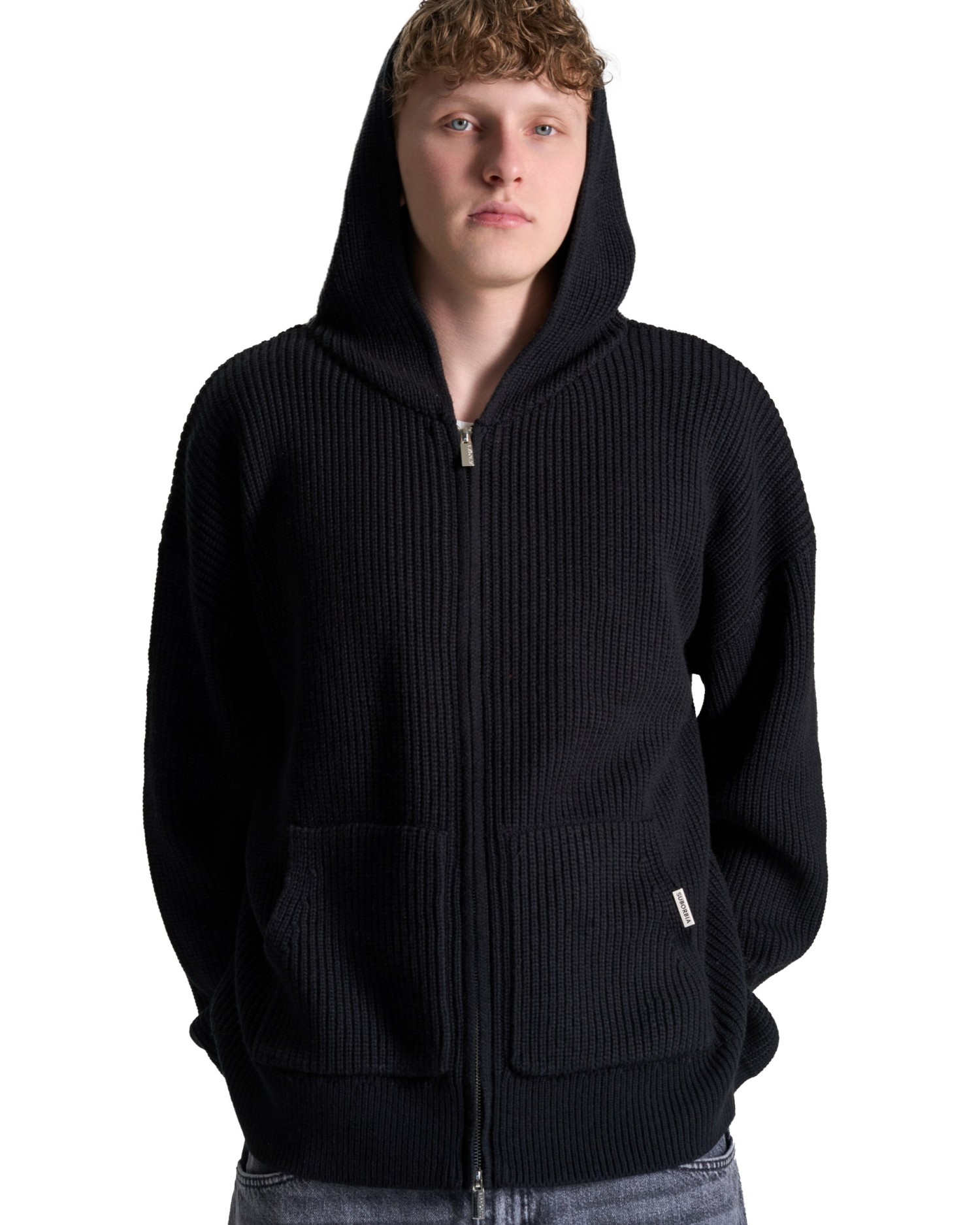 Мужское вязаное худи с капюшоном