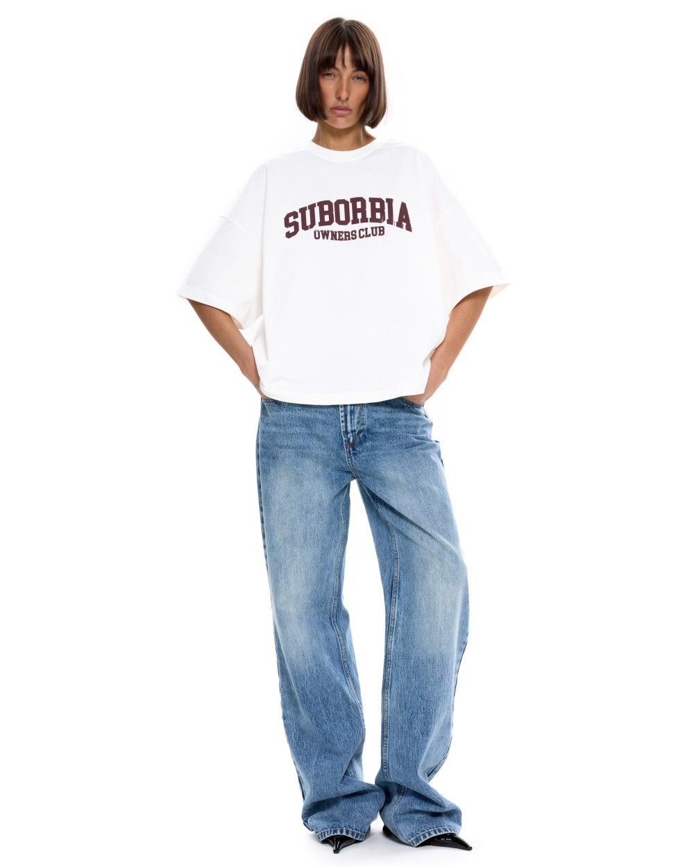 Футболка SUBORBIA® White-Burgundy
