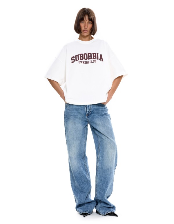 Футболка SUBORBIA® White-Burgundy