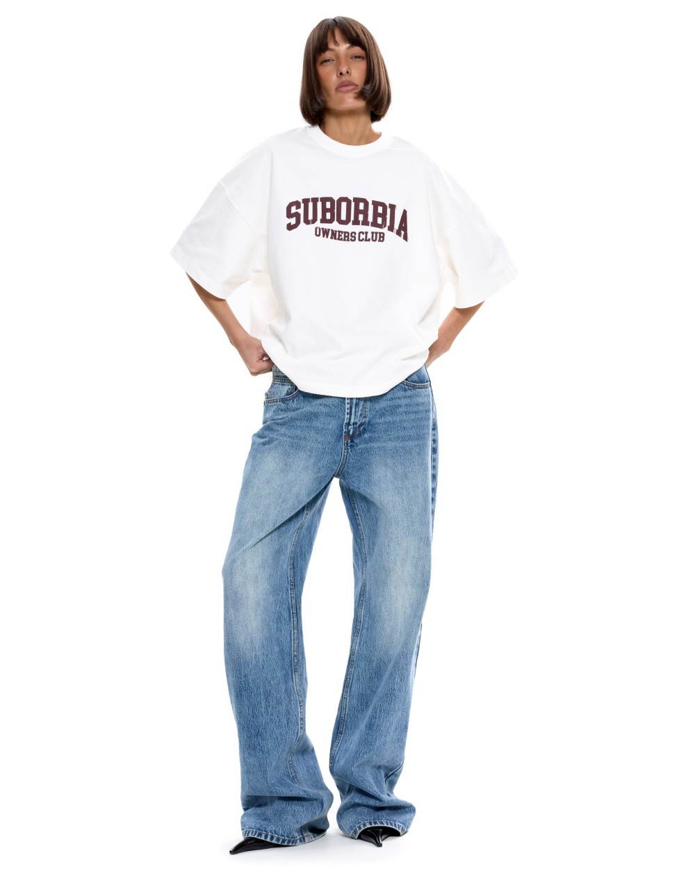Футболка SUBORBIA® White-Burgundy