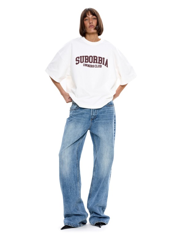 Футболка SUBORBIA® White-Burgundy
