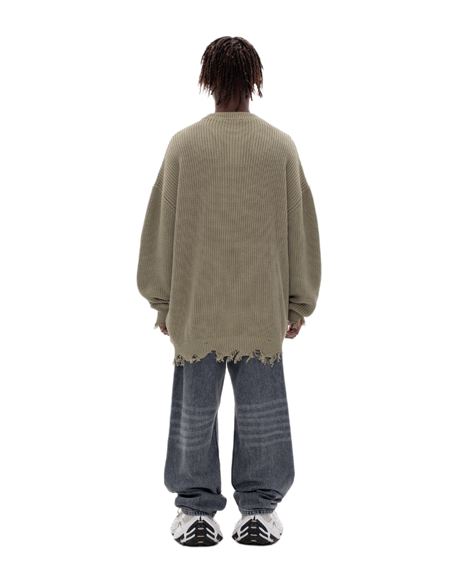 Свитер KNITTED TORN MEN Khaki