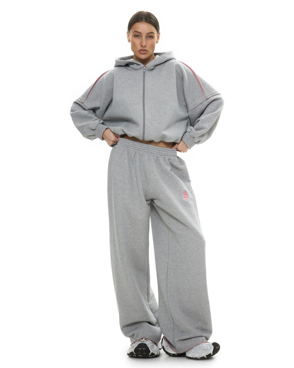 Костюм DOUBLE TROUBLE с палаццо Grey-Pink