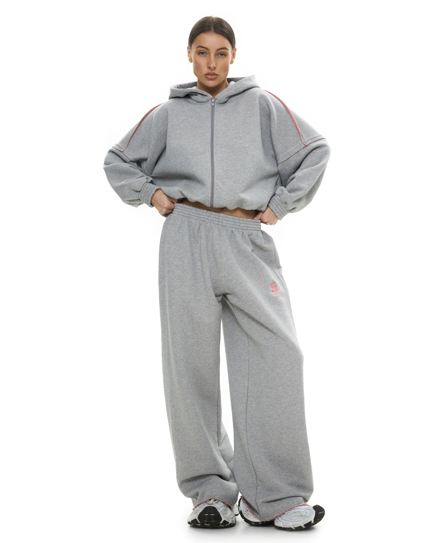 Костюм DOUBLE TROUBLE с палаццо Grey-Pink