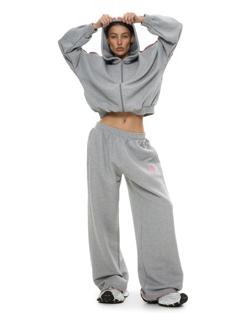 Костюм DOUBLE TROUBLE с палаццо Grey-Pink