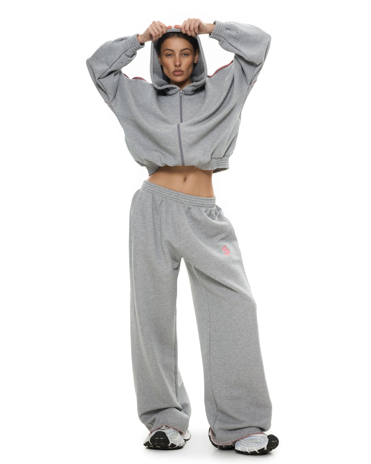 Костюм DOUBLE TROUBLE с палаццо Grey-Pink