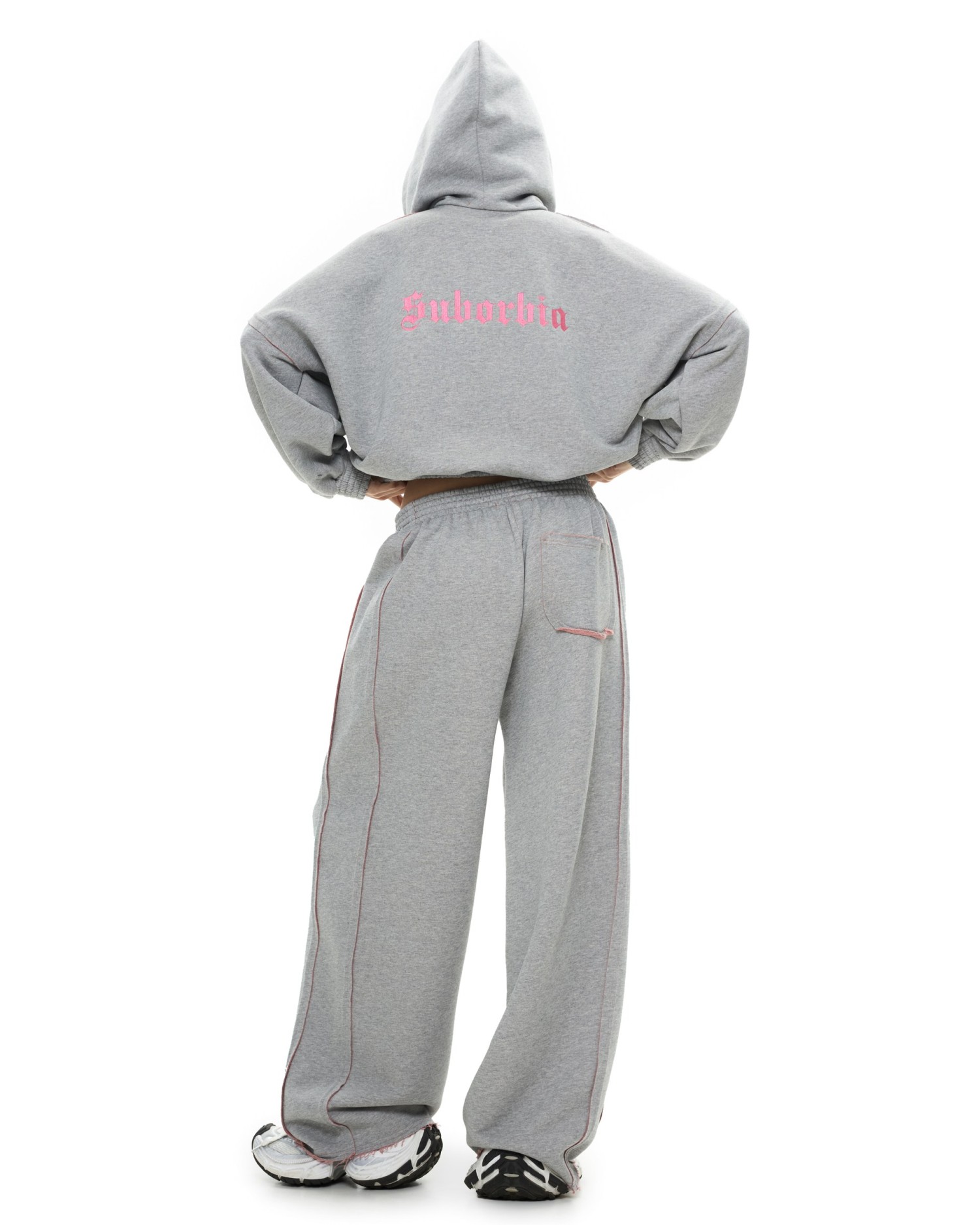 Костюм DOUBLE TROUBLE с палаццо Grey-Pink