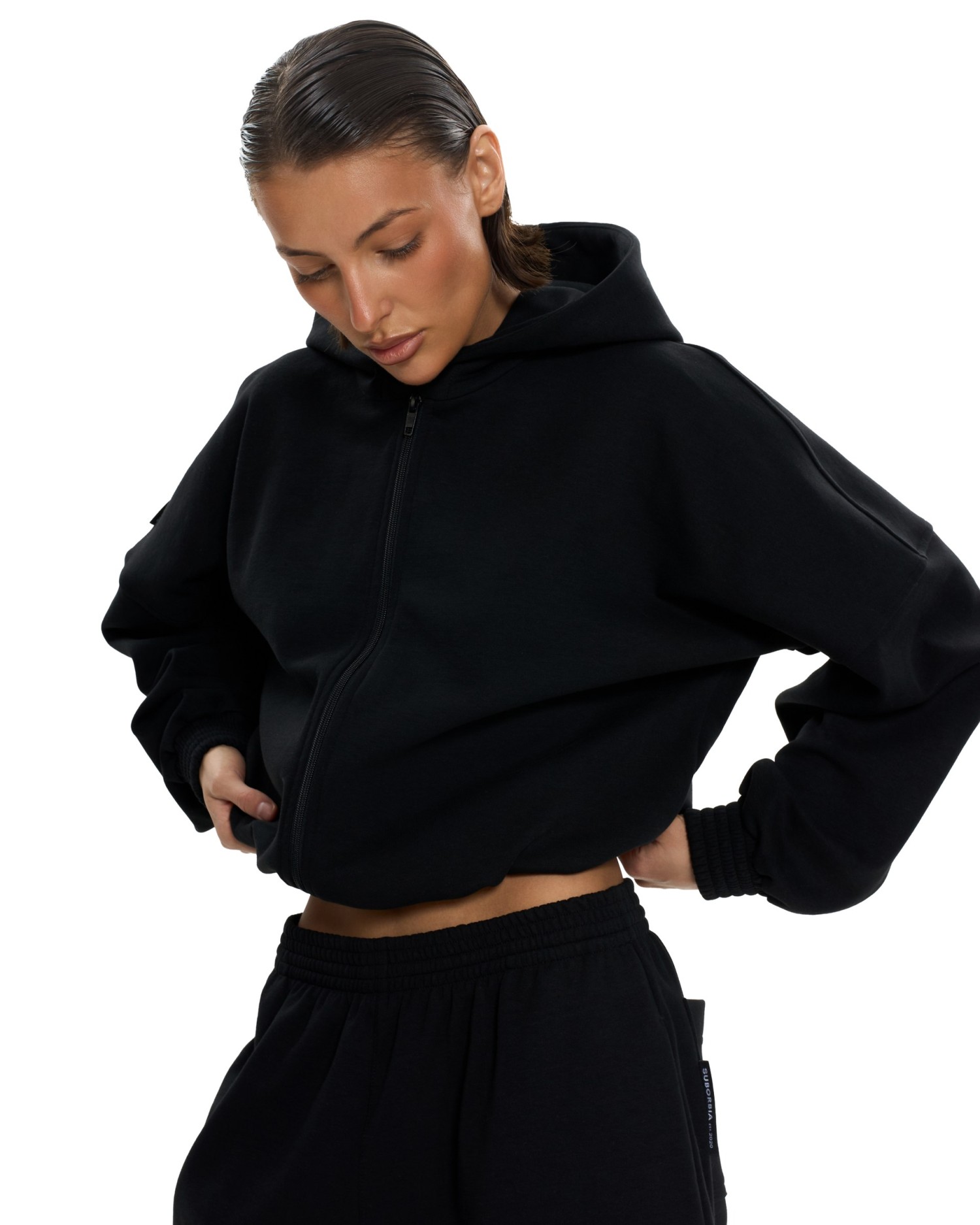 Костюм базовый с худи на молнии Черный
