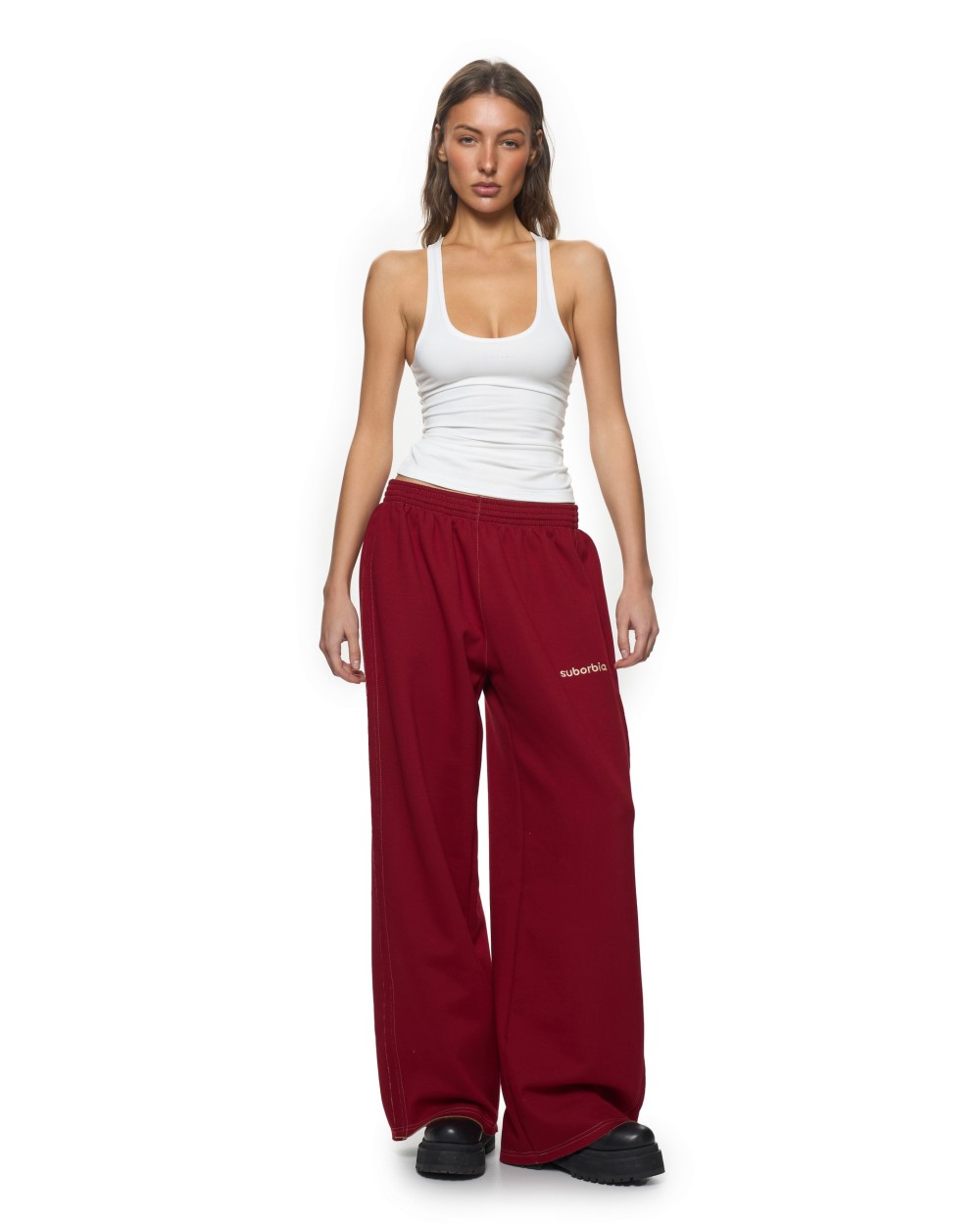 Брюки палаццо DOUBLE TROUBLE Burgundy