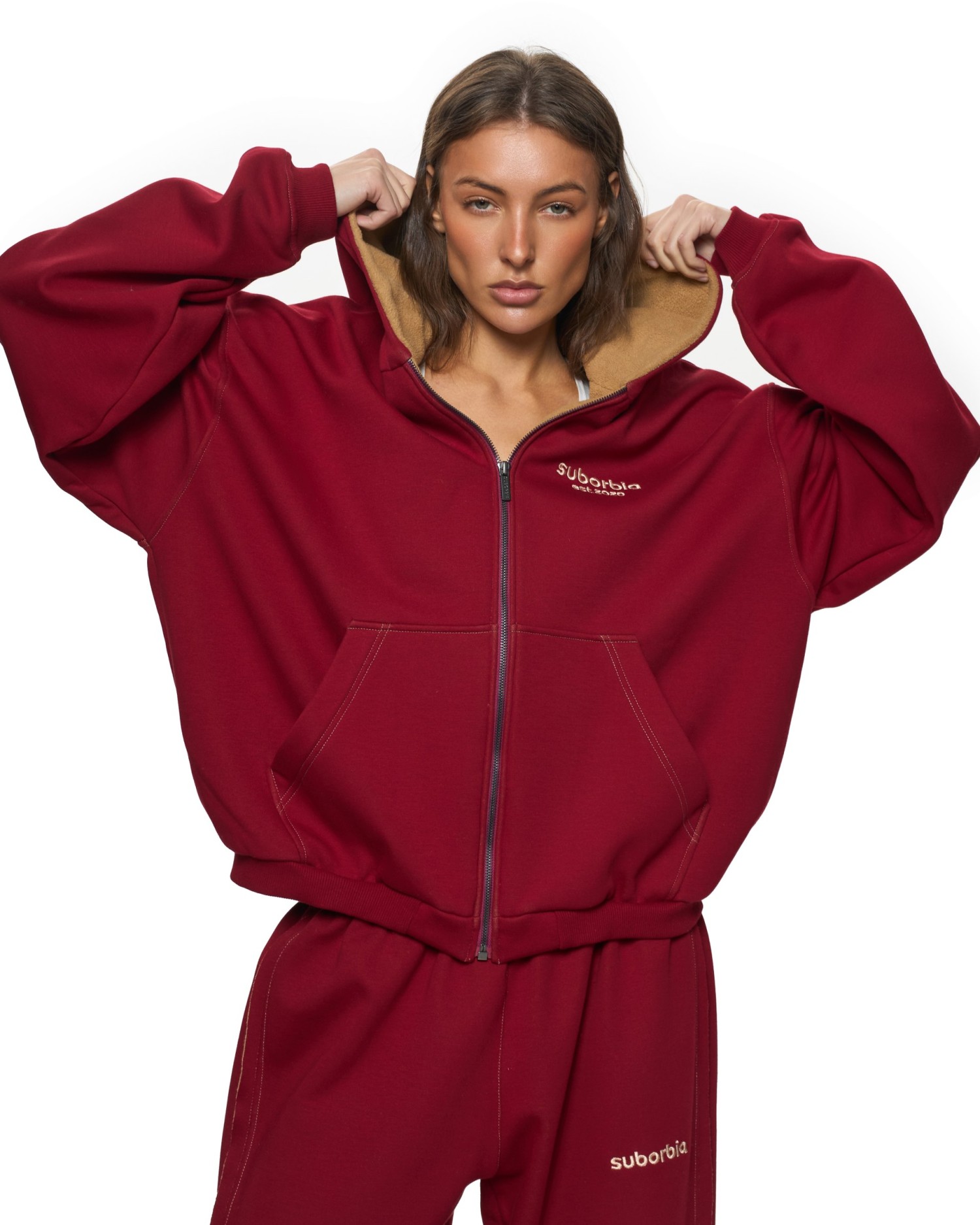 Брюки палаццо DOUBLE TROUBLE Burgundy