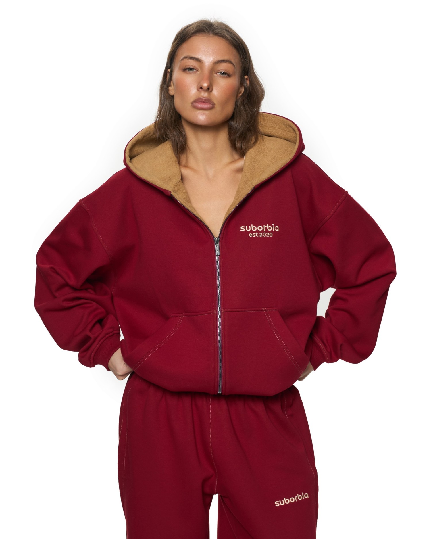 Брюки палаццо DOUBLE TROUBLE Burgundy