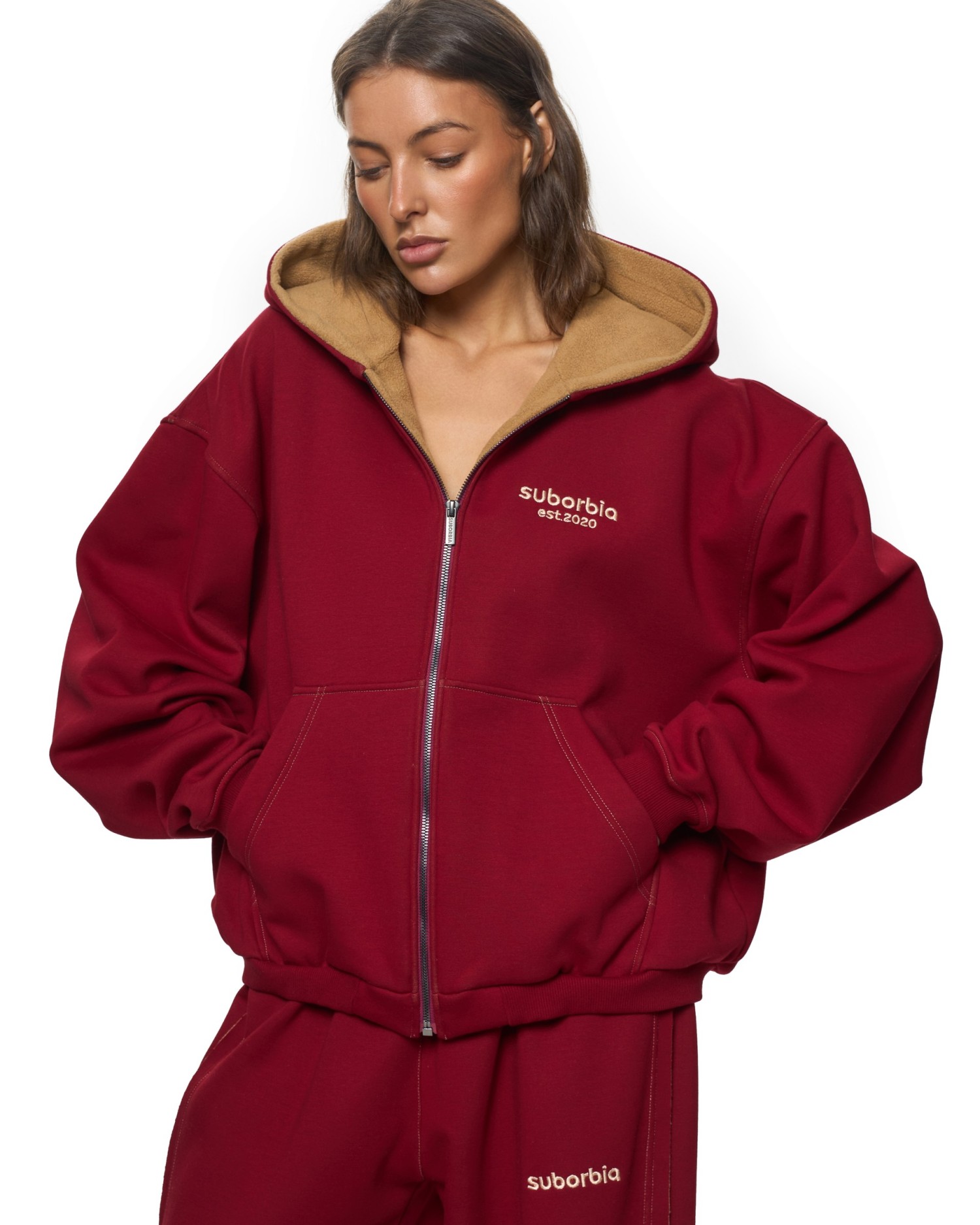 Брюки палаццо DOUBLE TROUBLE Burgundy