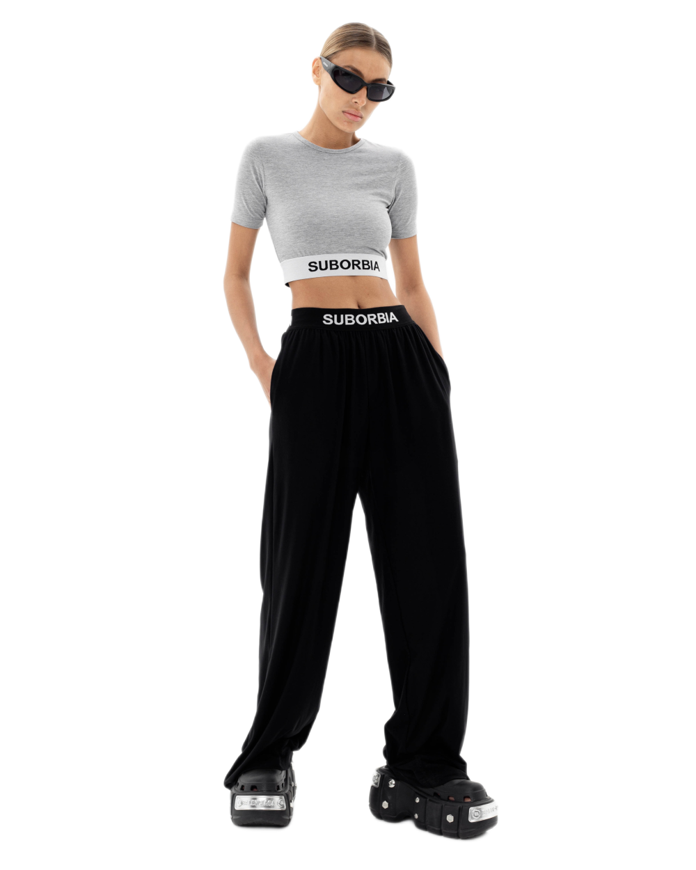 Футболка crop BASE S`23 Grey melange