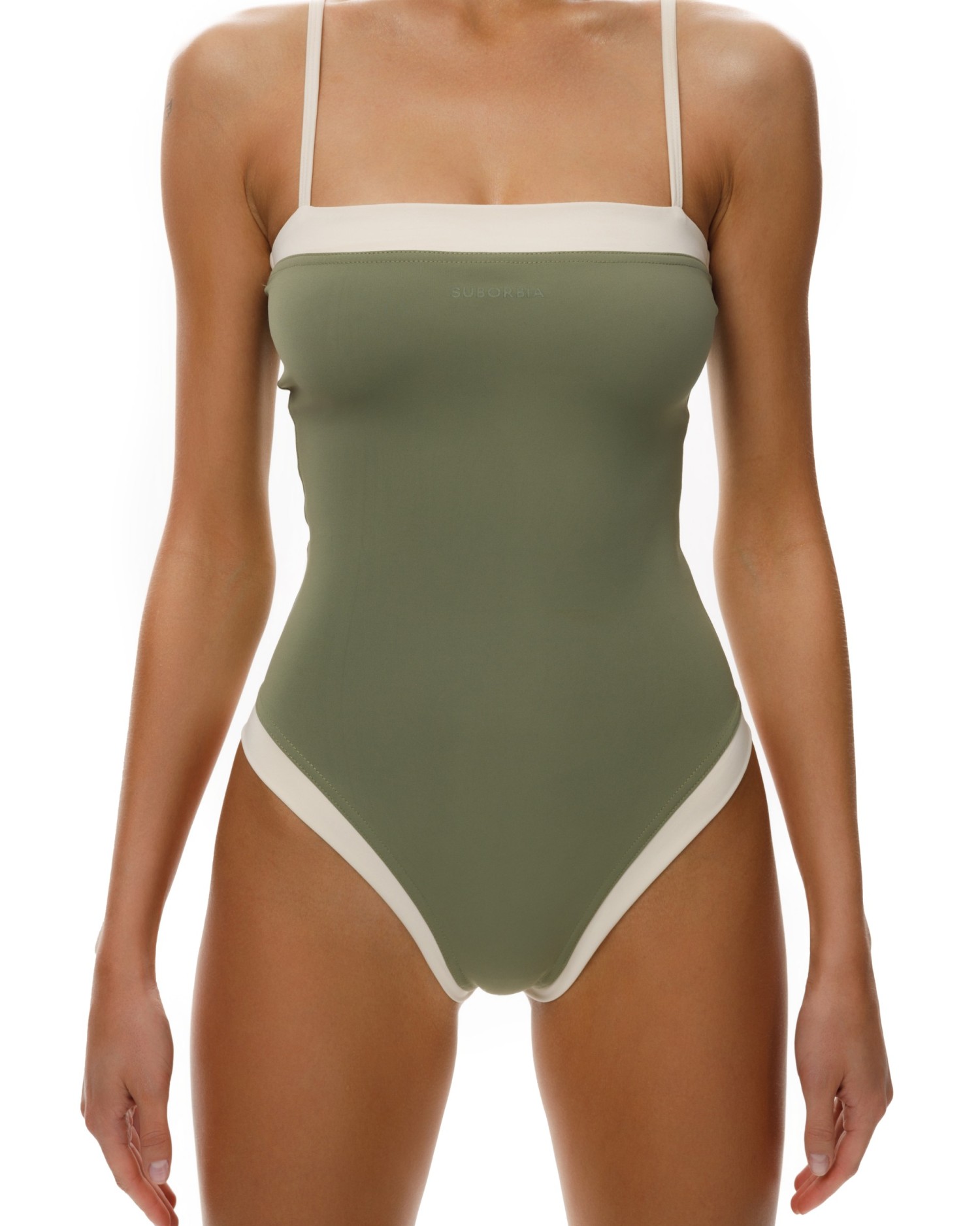 Купальник слитный SUBORBIA Khaki-Ecru