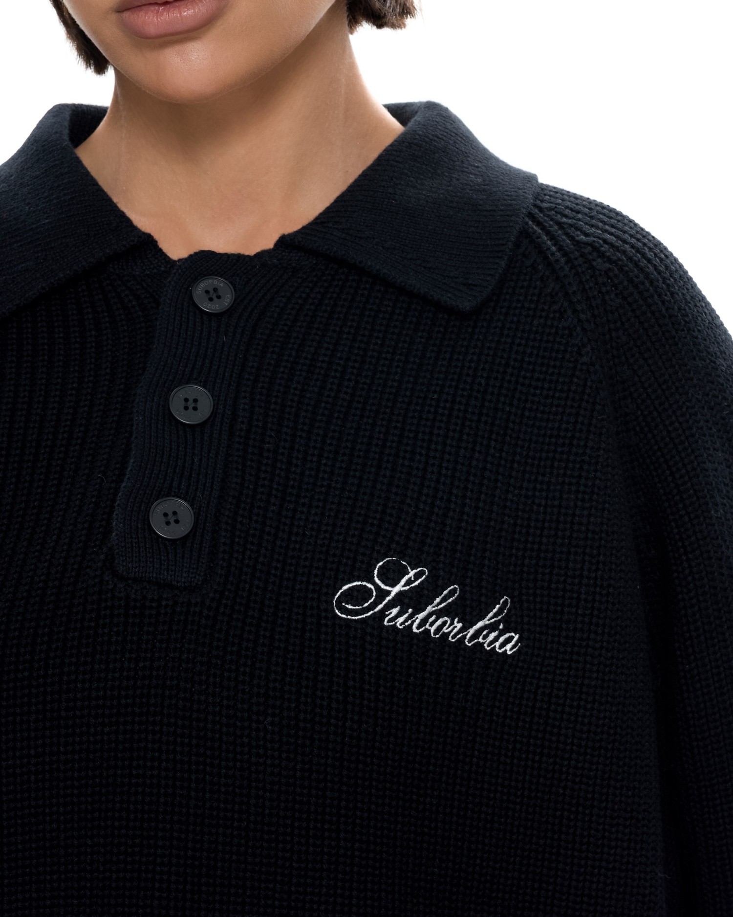 Вязаное поло Черный